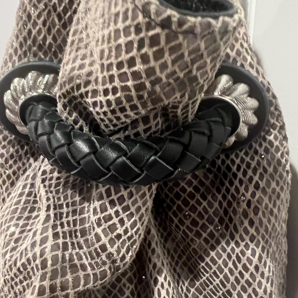 Judith Ripka Python Embossed Leather Brown/ Silve… - image 4